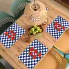 Geblokt - Blauw - Aardbeien Placemat vinyl groot -zzsfeer5_Kitchenyeah-website