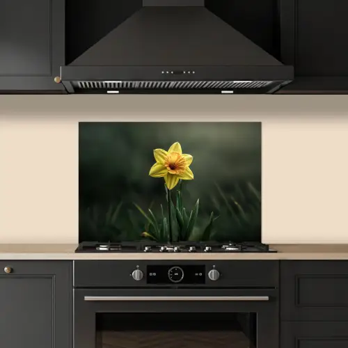 Bloem - Narcis - Gras - Geel keuken achterwand spatscherm klein -sfeer1