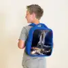 Spaceshuttle die kan opstijgen Kinderrugzak - Blauw middel -sfeer2