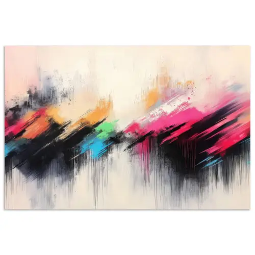 Dynamisch - Abstract - Kleurrijk - Zwart poster papier klein -3d