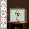 Giraffe - Illustratie - Bruin - Minimalistisch Light Box met batterij (Wandlamp) middel -USP_websiteoverzichtNL