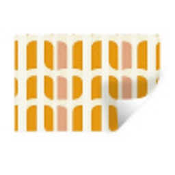 Geometrisch - Patroon - Geel - Roze Muursticker klein 286 -3d