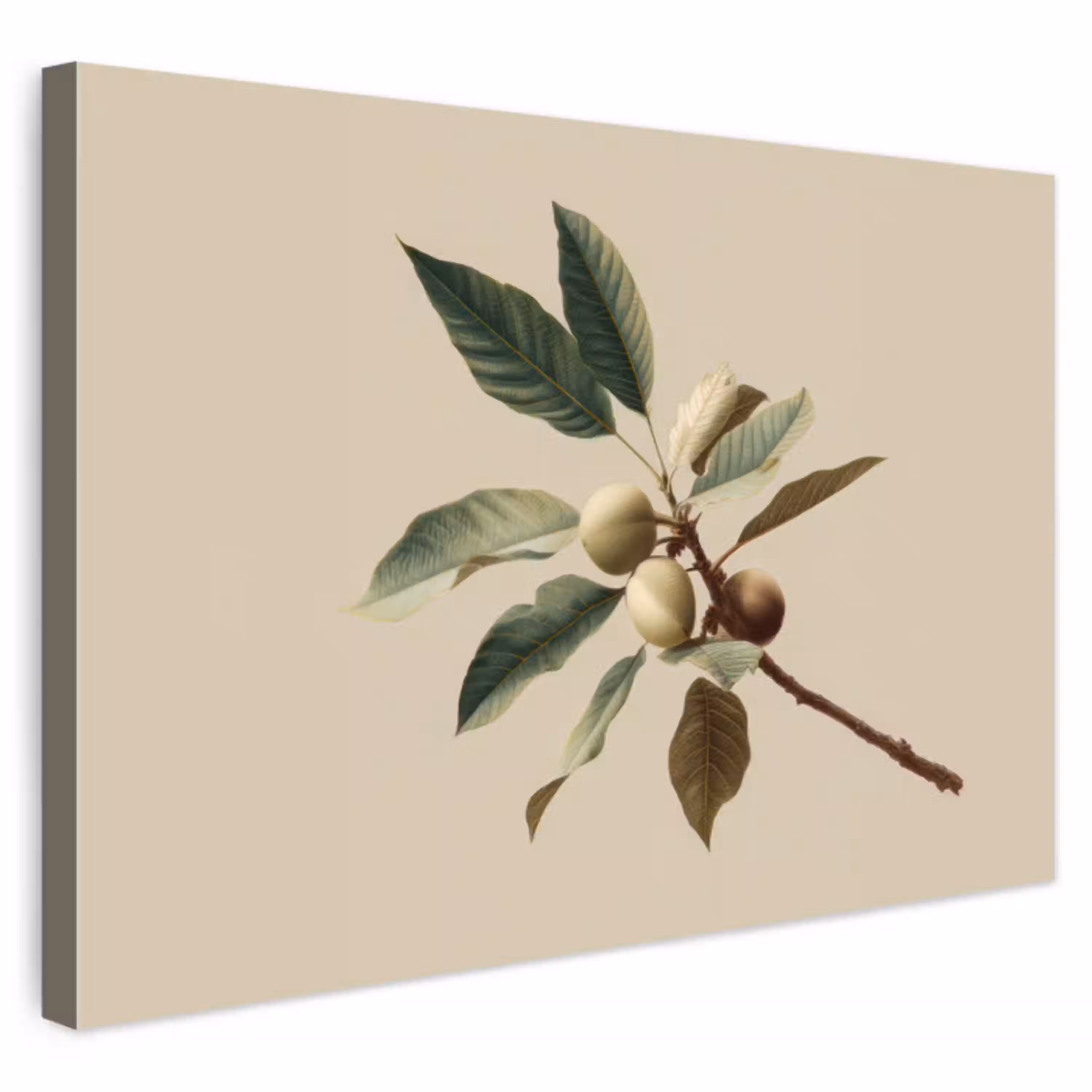Tak - Groene Bladeren - Vruchten Tuinposter op houten frame 2 cm dik klein -3d