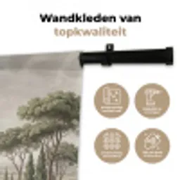 Vallei - Bos - Natuur - Groen Wandkleed katoen klein -sfeer2