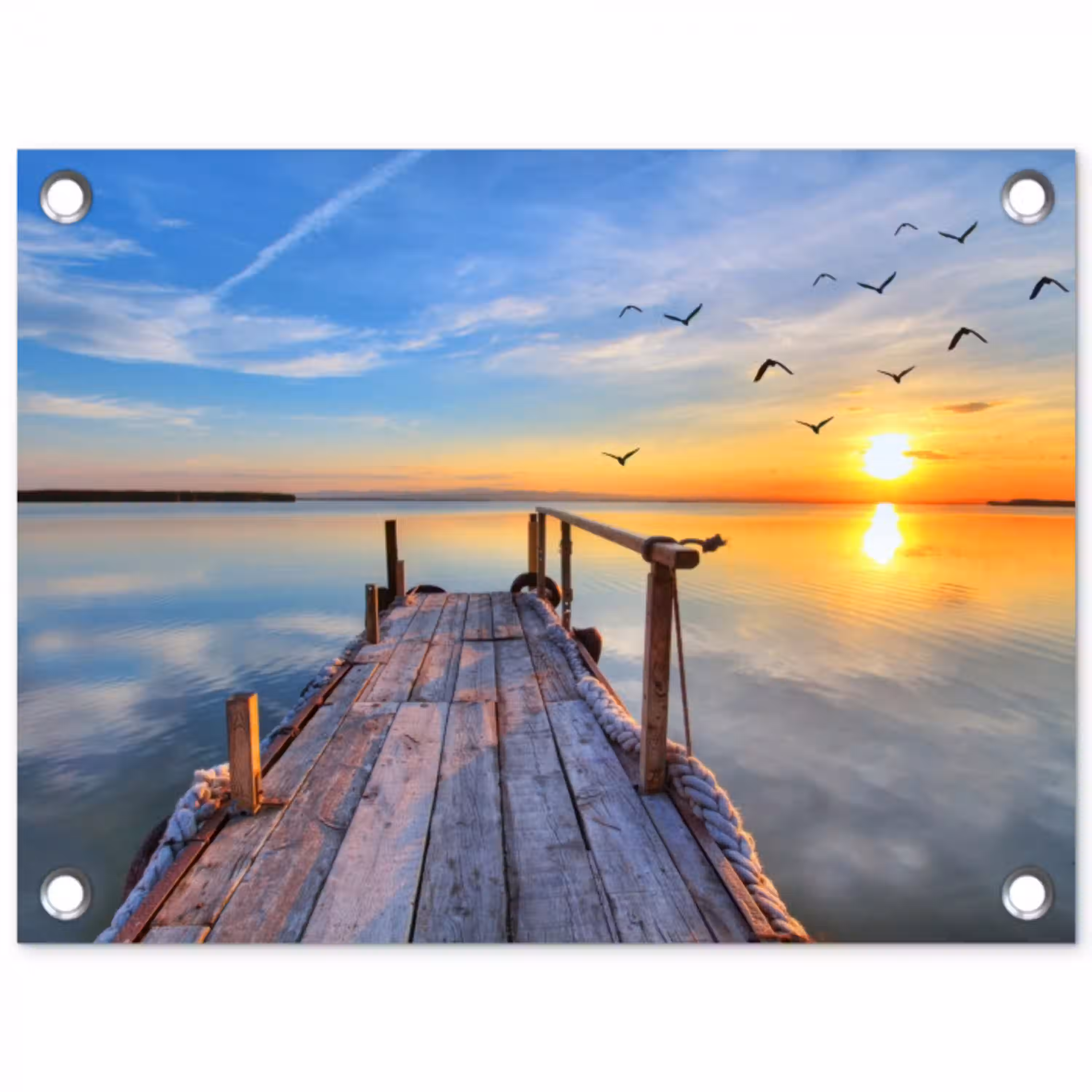 Rustige Zonsondergang tuinposter los doek klein -3d