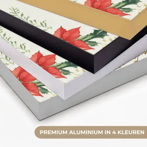 Kerstkrans - Hert - Hulst - Rood Textielframe zwart klein -USP_kleurenNL