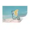 Glas - ijsblokjes - Citroen Muursticker klein -3d