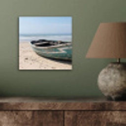 Boot - Zandstrand - Zee aluminium wit klein -sfeer2