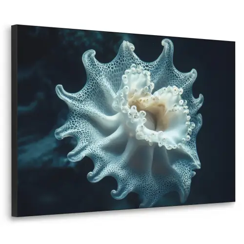 Zeewezen - Wit - Golven - Water Textielframe zwart klein -3d