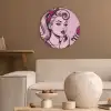 Vintage - Vrouw - Roze Akoestische PET Vilt - Rond klein -sfeer1