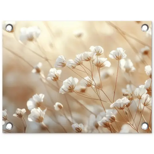 Wilde - Bloemen - Wit tuinposter los doek klein -3d