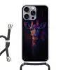 Giraffe - Gekleurd - Verfspatten Hoesje iPhone 16 Pro Max met koord klein -3d