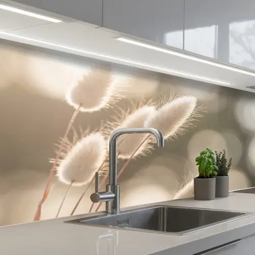 Hazestaartgras - Wit - Zonlicht keuken achterwand 2 middel -3d_schuin