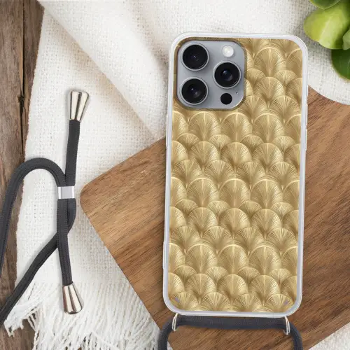 Patroon - Waaier -  Goud Hoesje iPhone 16 Pro Max met koord klein 804 -sfeer4