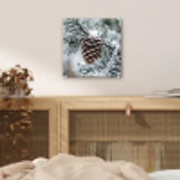 Dennenappel - Tak - Sneeuw - Winter - Sfeervol plexiglas 5mm klein -sfeer4