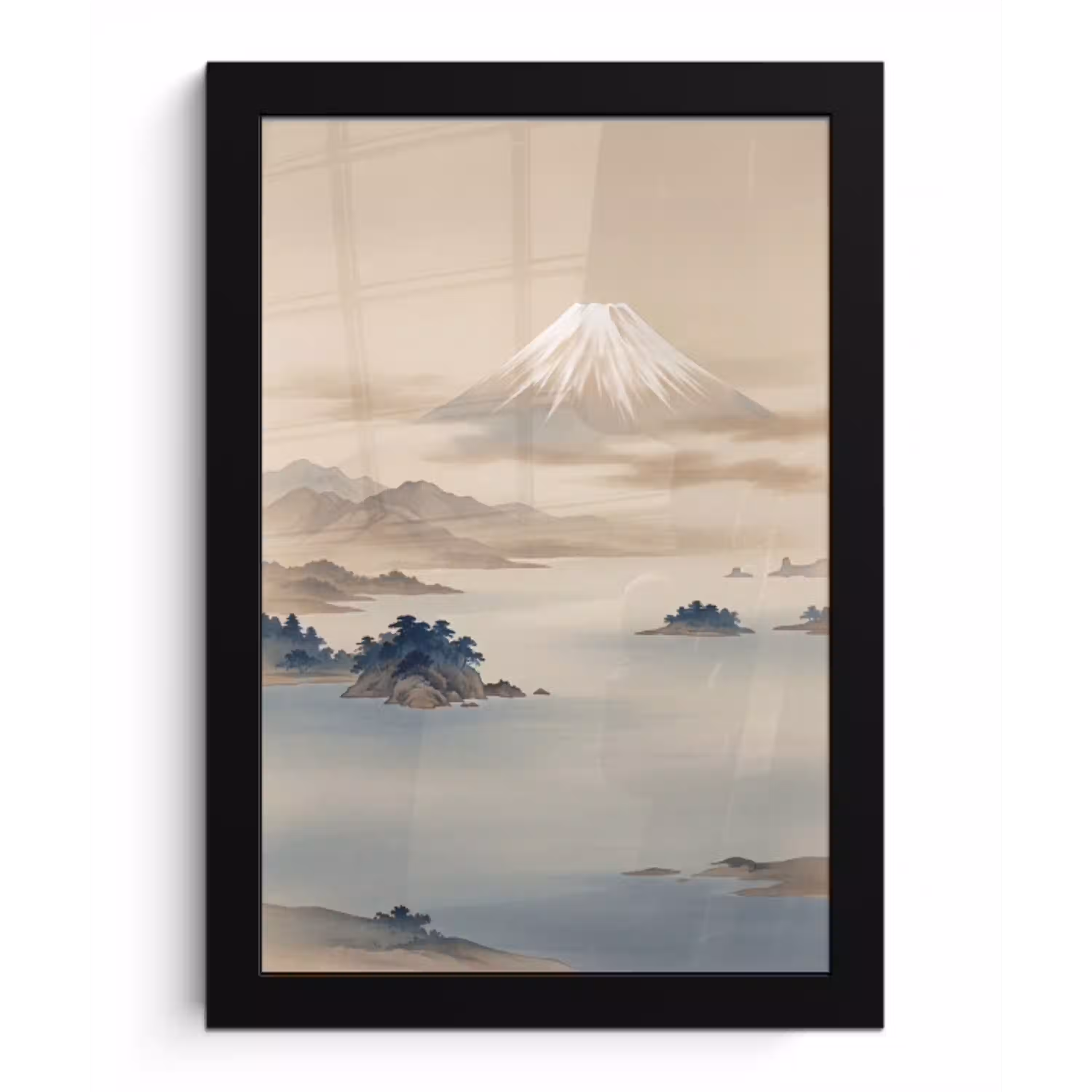 Japans - Landschap - Beige fotolijst zwart zonder passe partout klein -3d