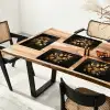 Gouden Bladeren op Donkere Achtergrond Placemat vinyl groot -zzsfeer4_Kitchenyeah-website