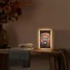 Leeuw - Graffiti - Dieren - Zwart Light Box met kabel (Tafellamp) klein -sfeer4