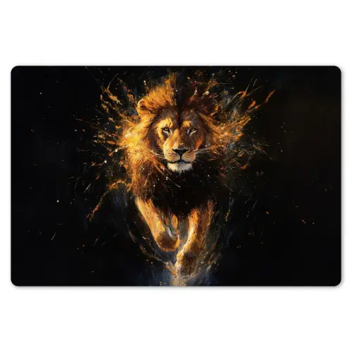 Leeuw - Zwart - Oranje - Verf Placemat vinyl groot -zzsfeer1_Kitchenyeah-website