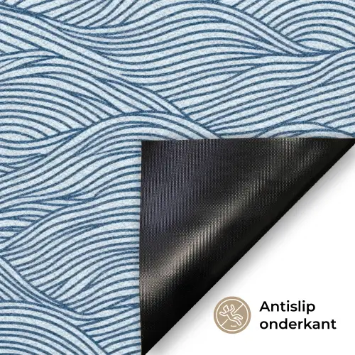 Golven - Ritmisch - Blauw Deurmat klein 898 -antislip_NL