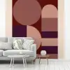 Geometrisch - Cirkels - Rood fotobehang vinyl groot -woonkamer