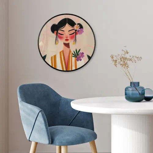 Vrouw - Bloemen - Pastel Fotolijst rond zonder passe partout klein -sfeer2