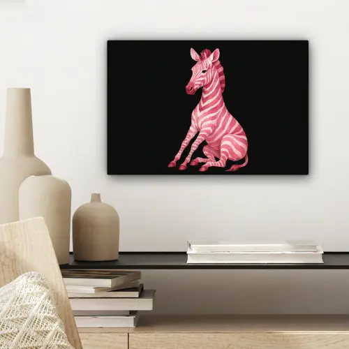 Zebra - Roze - Gestreept canvas 2cm klein -sfeer6
