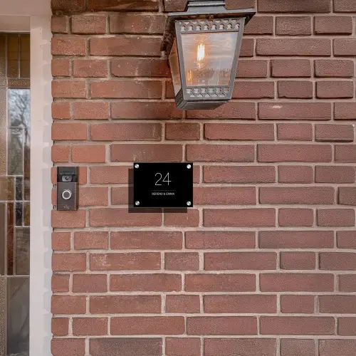 Zwart vlak - Klassiek Naambord Rechthoek middel -sfeer7-rechthoek-S