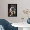 Meisje met de parel - Johannes Vermeer - Bloemen - Rood fotolijst zwart zonder passe partout klein -sfeer4