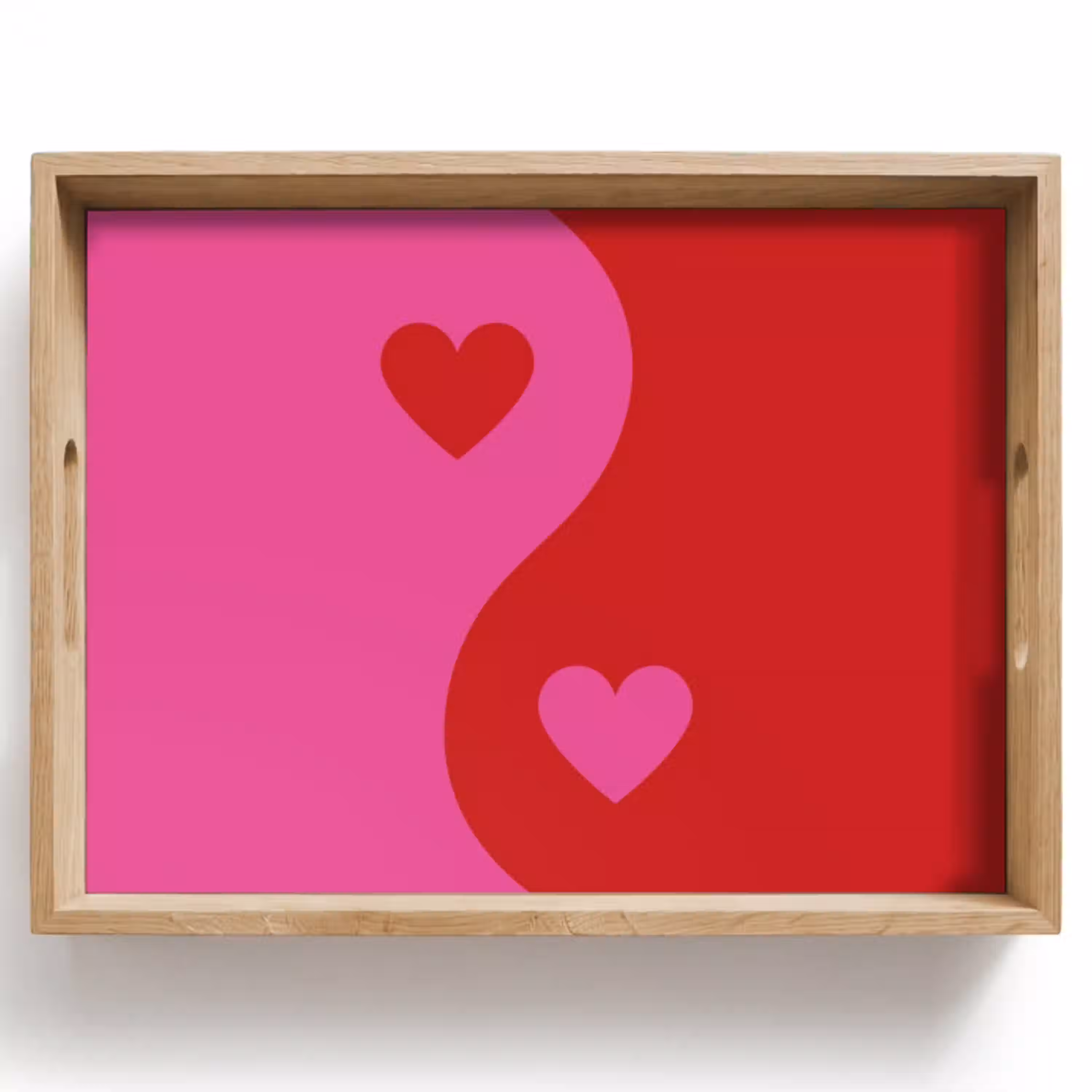 Minimalistisch - Rood - Roze - Hartjes Dienblad Rechthoek middel -z3d_shopping