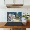 Kerst - Kerstboom - Winter - Huis - Sneeuw keuken achterwand spatscherm klein -sfeer2