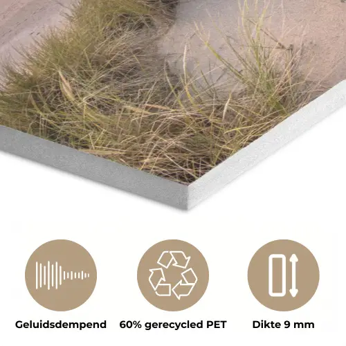 Zonsondergang - Duin - Strand - Planten - Zee PET vilt klein -closeup_NL