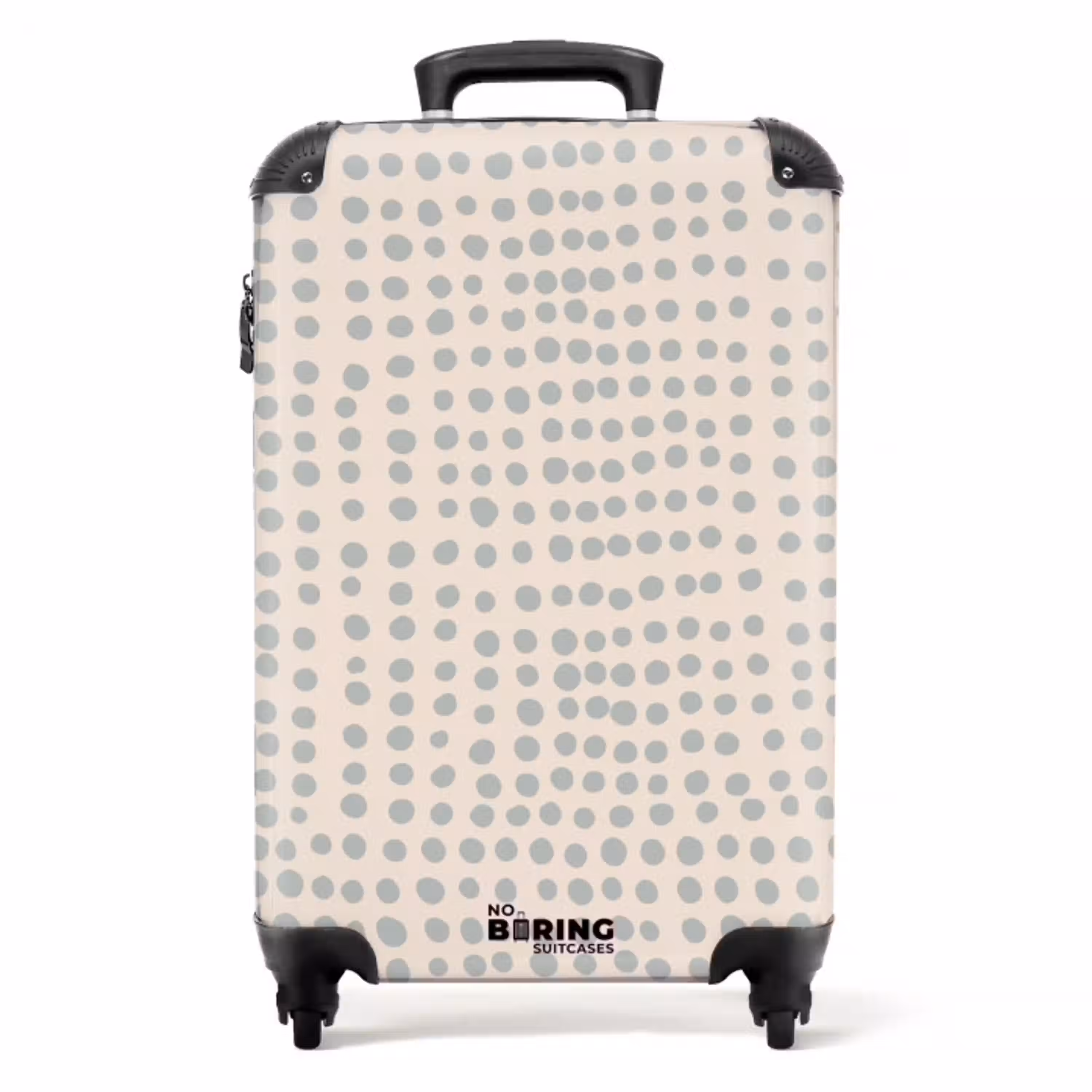 Grijsblauwe stippen NBS - Handbagage koffer - Volwassenen Unisex middel -productfoto_recht