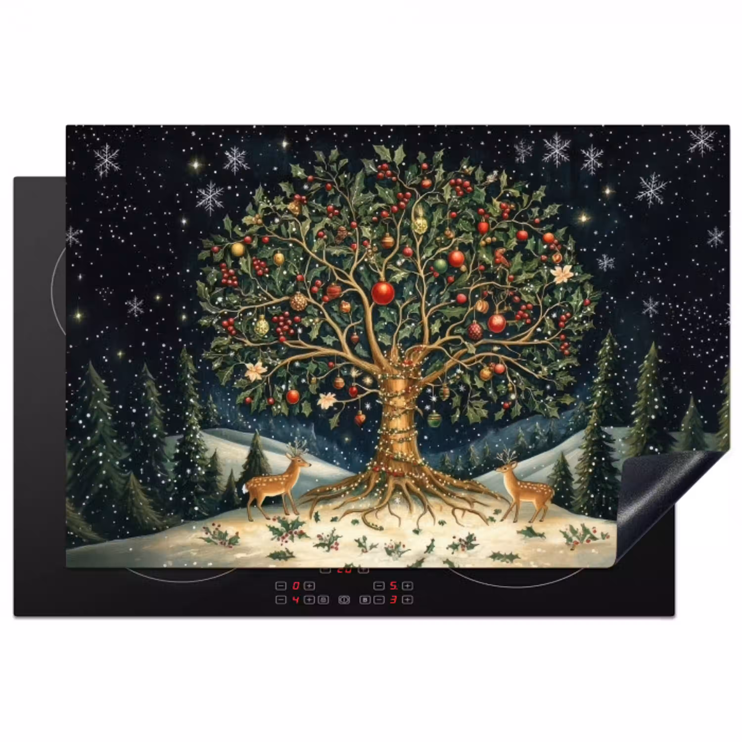 Feestboom - Winterhemel - Kleurrijk Inductie beschermer vinyl 3mm klein -3d