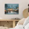 Winterkermis - Dorp - Kleurrijk PET vilt klein -sfeer3