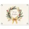 Kerstkrans - Kerst - Goud - Beige tuinposter los doek klein -3d