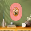 Illustratie - Bloemen - Rand - Roze Wandcirkel Ovaal Forex klein -sfeer2