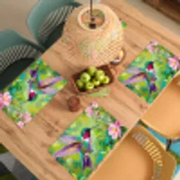 Kolibrie - Bloemen - Natuur - Kleurrijk Placemat vinyl groot -zzsfeer5_Kitchenyeah-website