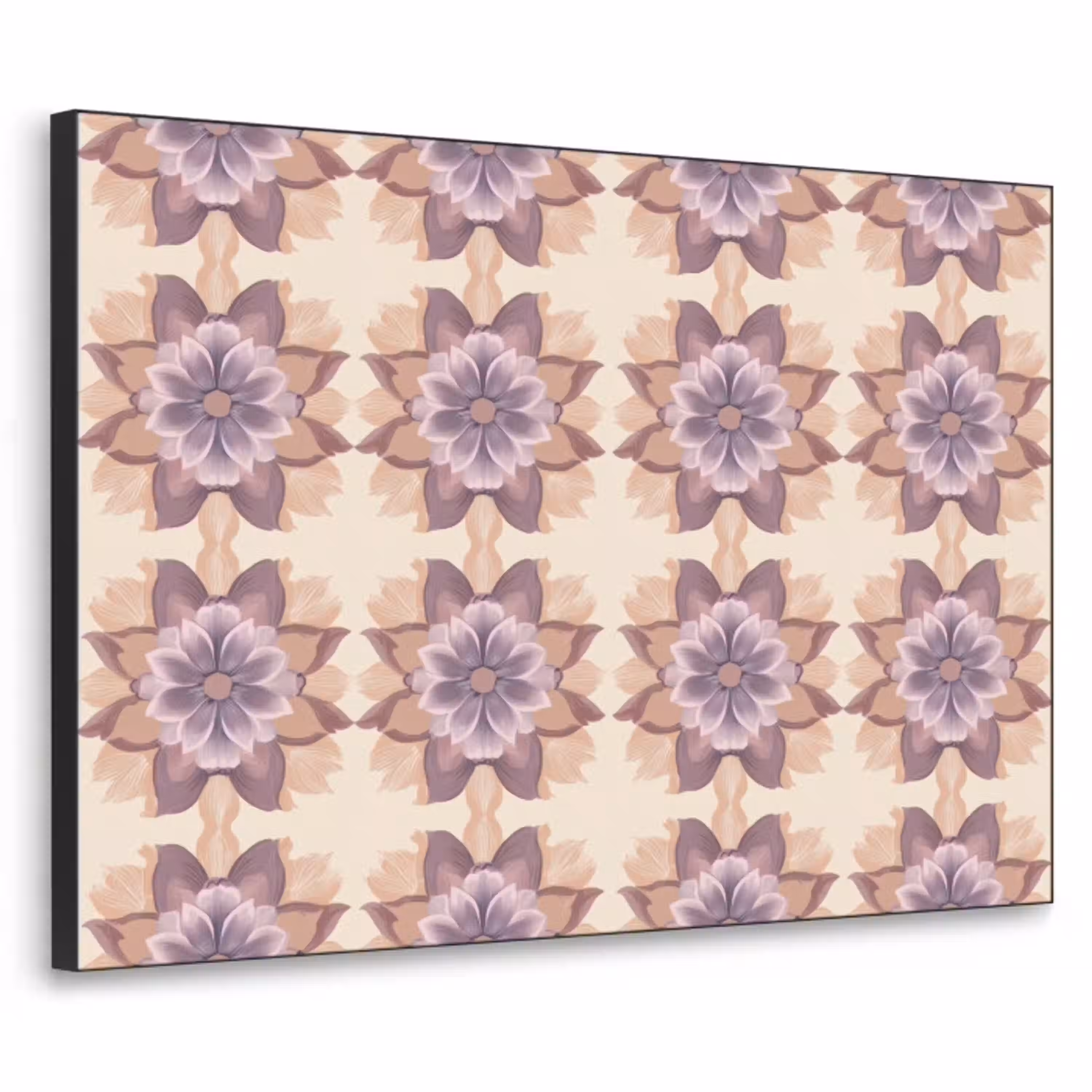 Klassiek - Patroon - Paars Textielframe zwart klein 947 -3d