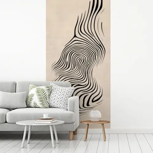 Lijnen - Abstract - Golvend - Zwart fotobehang vinyl groot -woonkamer