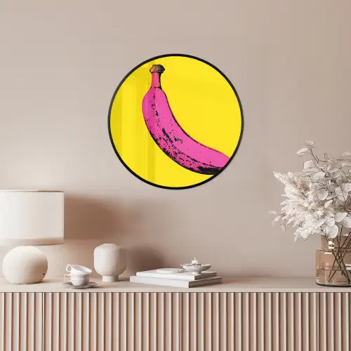 Banaan - Grafisch - Geel Fotolijst rond zonder passe partout klein -sfeer3