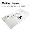 Bladeren - Zwart - Lotusbloem - Minimalitisch Muismat XXL klein -sfeer4