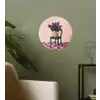 Stoel - Vaas - Bloemen - Geblokt Wandcirkel behangsticker klein -sfeer2