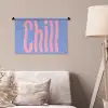 Chill - Roze - Blauw - Golvend Wandkleed katoen klein -sfeer4