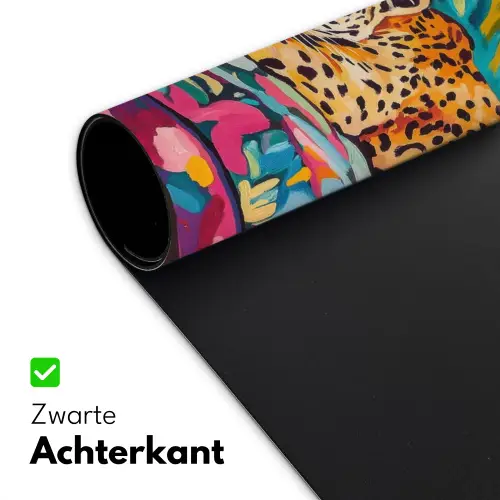 Luipaard - Kleurrijk - Tropisch Muismat XXL klein -sfeer2