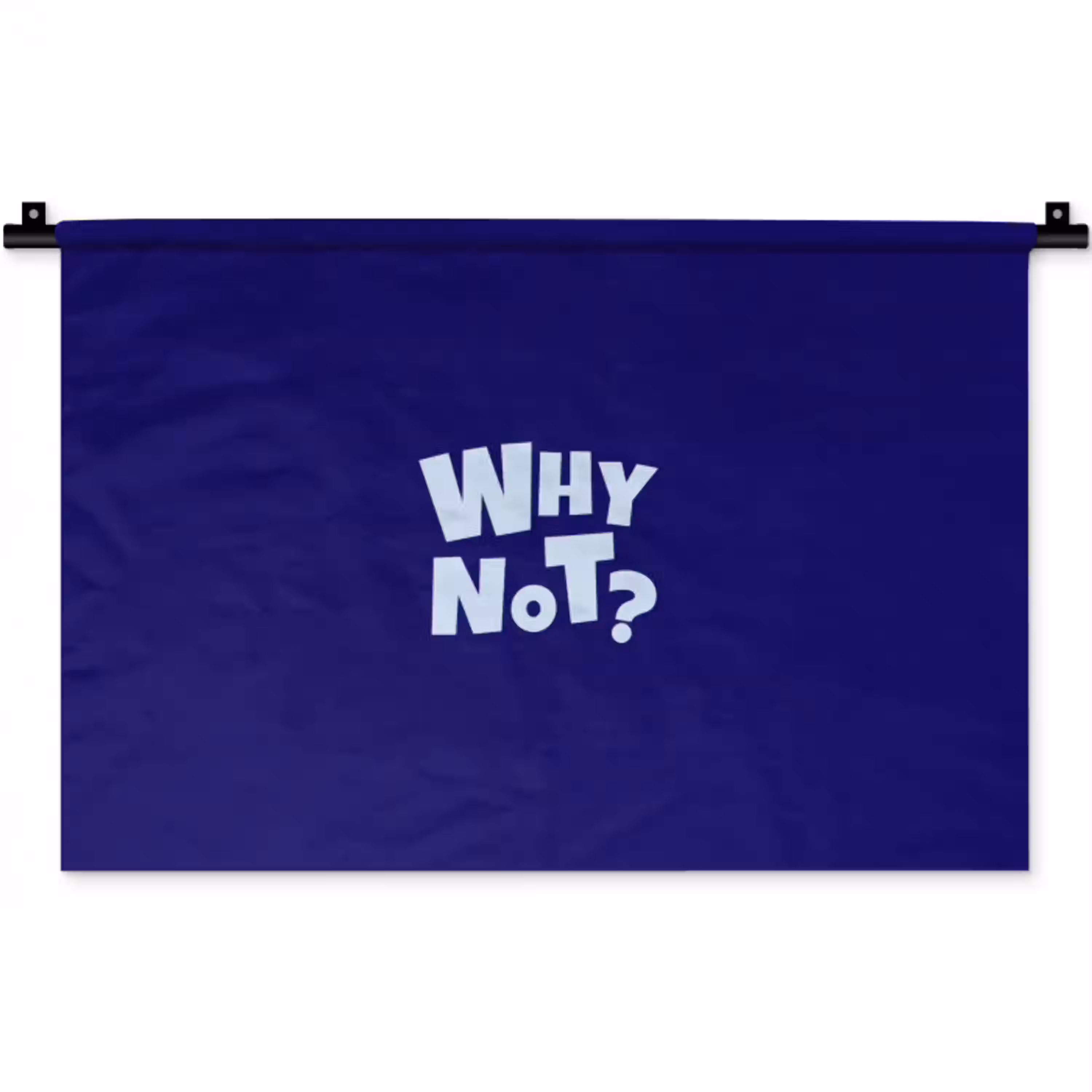 Blauw - Why not - Minimalistisch Wandkleed katoen klein -zz3d