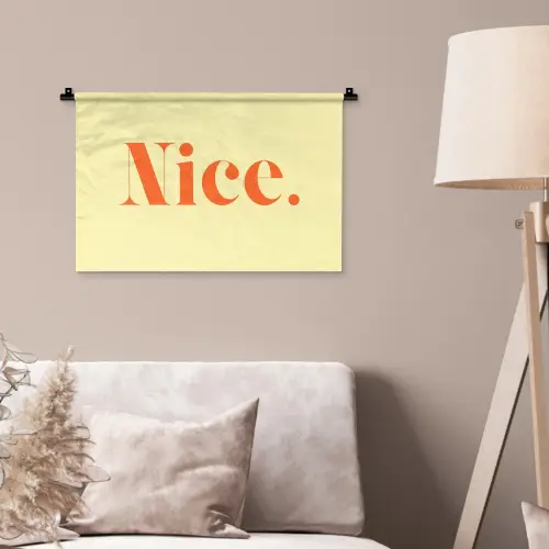 Nice - Oranje - Geel - Minimalistisch Wandkleed katoen klein -sfeer4