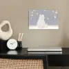 Ijsbeer - Sneeuw - Sterren - Blauw poster papier klein -sfeer1