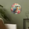 IJsvogel - Bloesem - Natuur - Vogels - Bloemen Akoestische PET Vilt - Rond klein -sfeer2