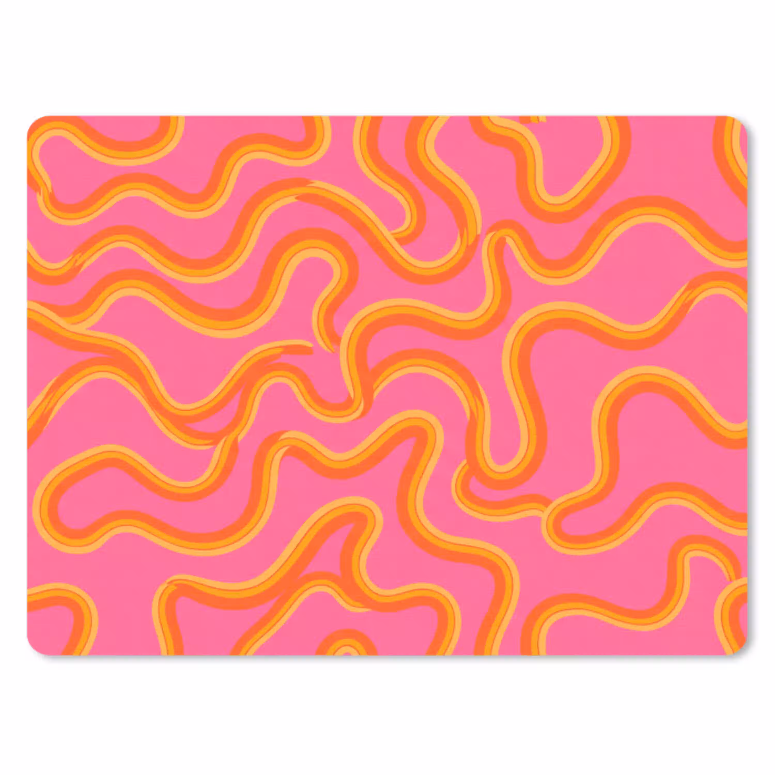 Abstract - Golvende lijnen - Modern - Kleurrijk muismat rubber klein -3d
